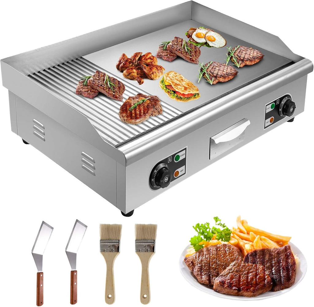 29" Commercial Electric Griddle, Countertop Flat Top Griddle, Non-Stick Stainless Steel Grill W274
