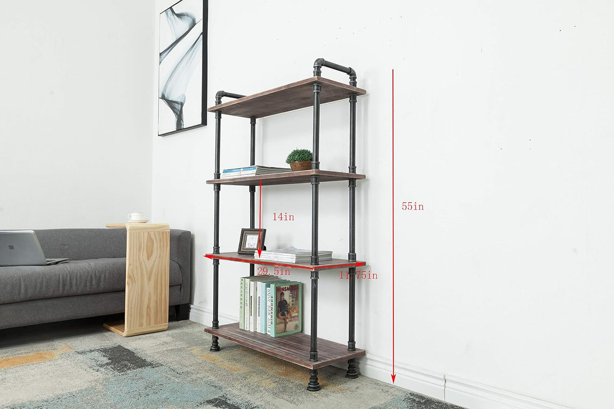 4-Layer Solid Pine Open Wood Bookshelf C856