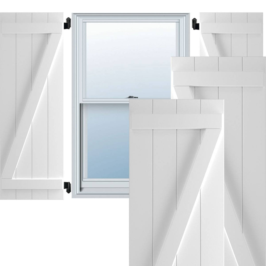 21-1/2x22 x 36x22 PVC Board and Batten Shutters, Unfinished Z112381