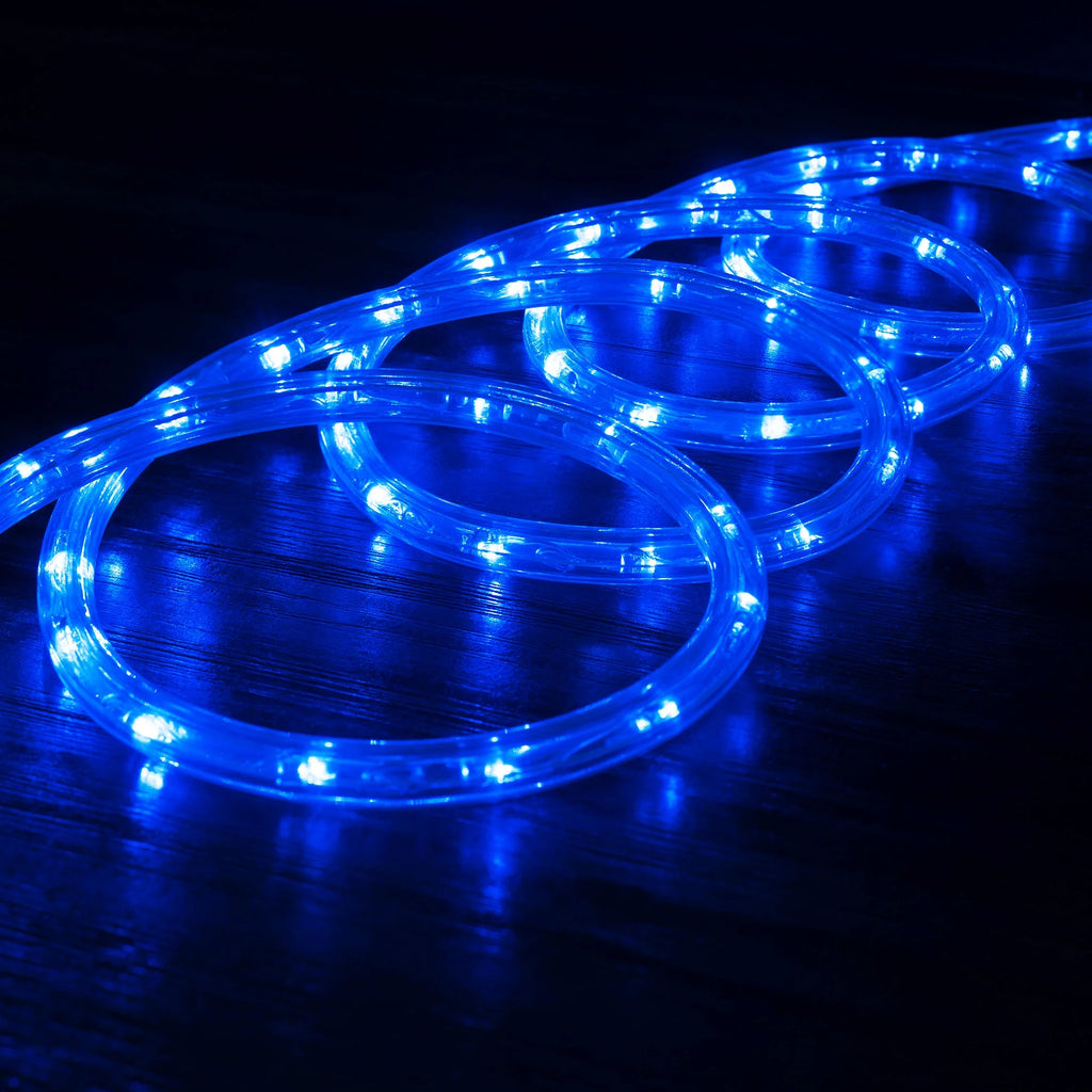 Blue 3/8" Thick LED Rope Lights, IP65 Indoor/Outdoor Lighting E63098
