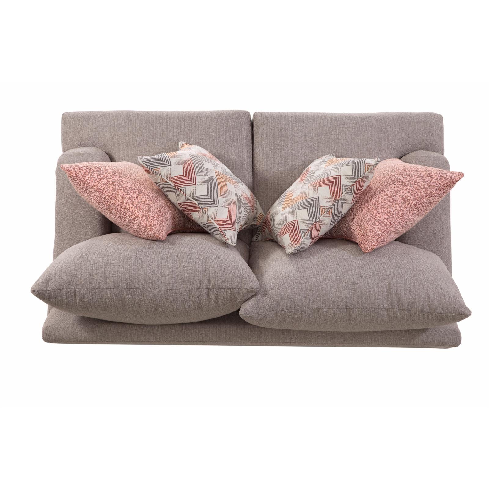 Woven Chenille Rolled Arm Loveseat with 4 Accent Pillows W273031