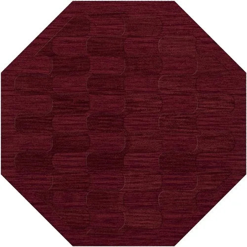 Rich Red Grid Waves 12' x 15' Oval Area Rug W8933