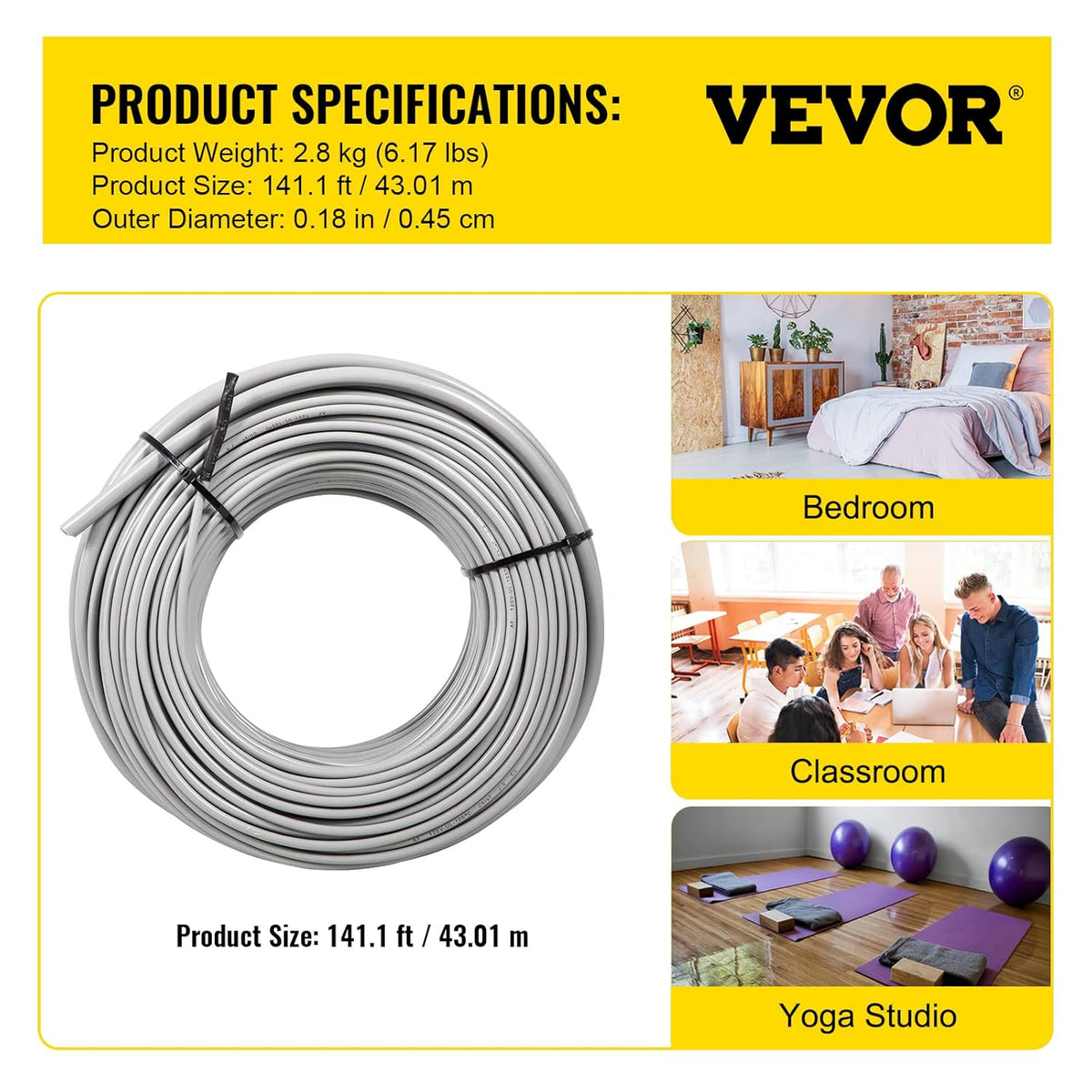 Floor Heating Cable 42.7 Square Feet Z435448