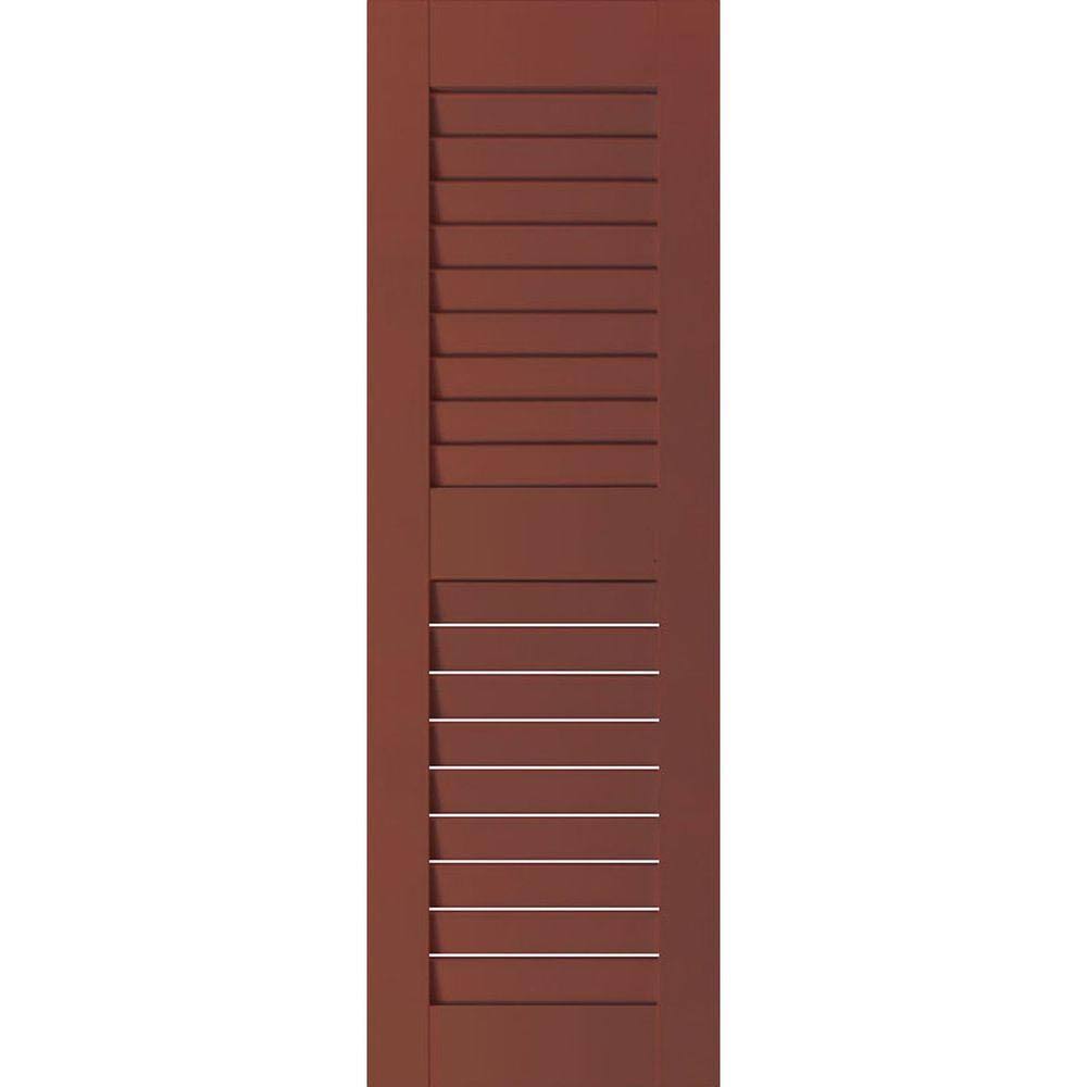 15 in. x 51 in. Exterior Real Wood Pine Louvered Shutters Pair T65970