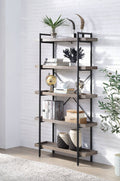Gray Oak Black Bookshelf V7240