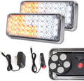 2pcs Strobe Flashing Hazard Red Lights for Trucks Vehicles Wireless Magnetic 42 LED Trailer Tail Marker Warning Emergency Light 3 Patterns Rechargeable Pack of 2 T563583