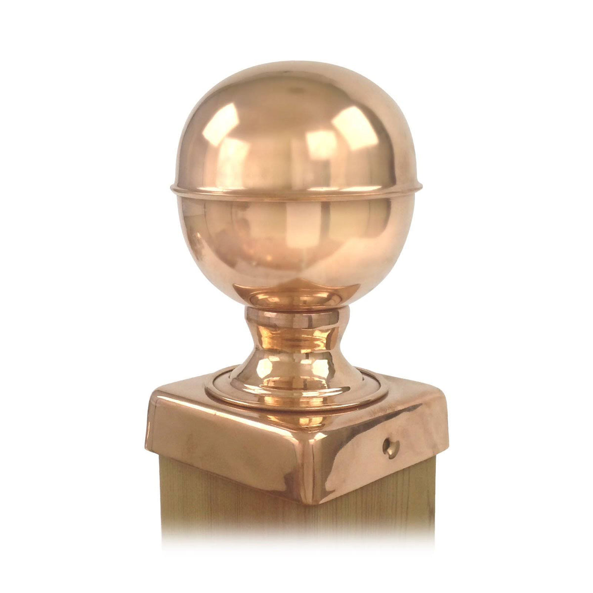 Copper Ball Top Slip Over Fence Post Cap, Brown S2257