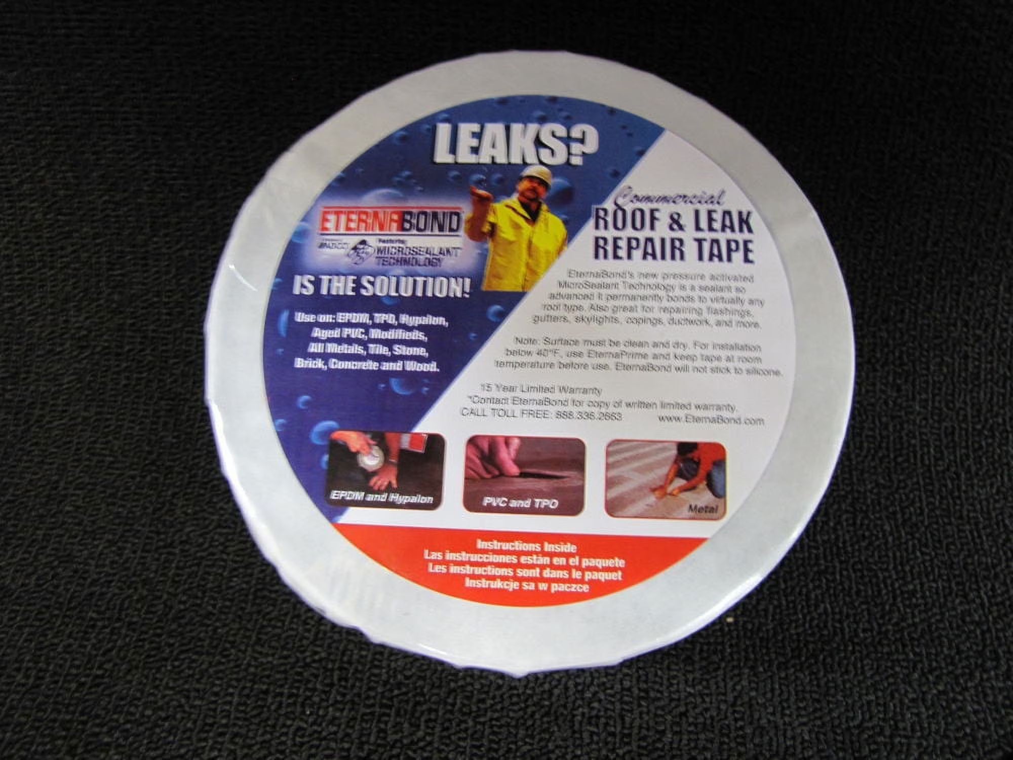 RV Rubber Roof Repair Tape 1.5" x 50' White R852