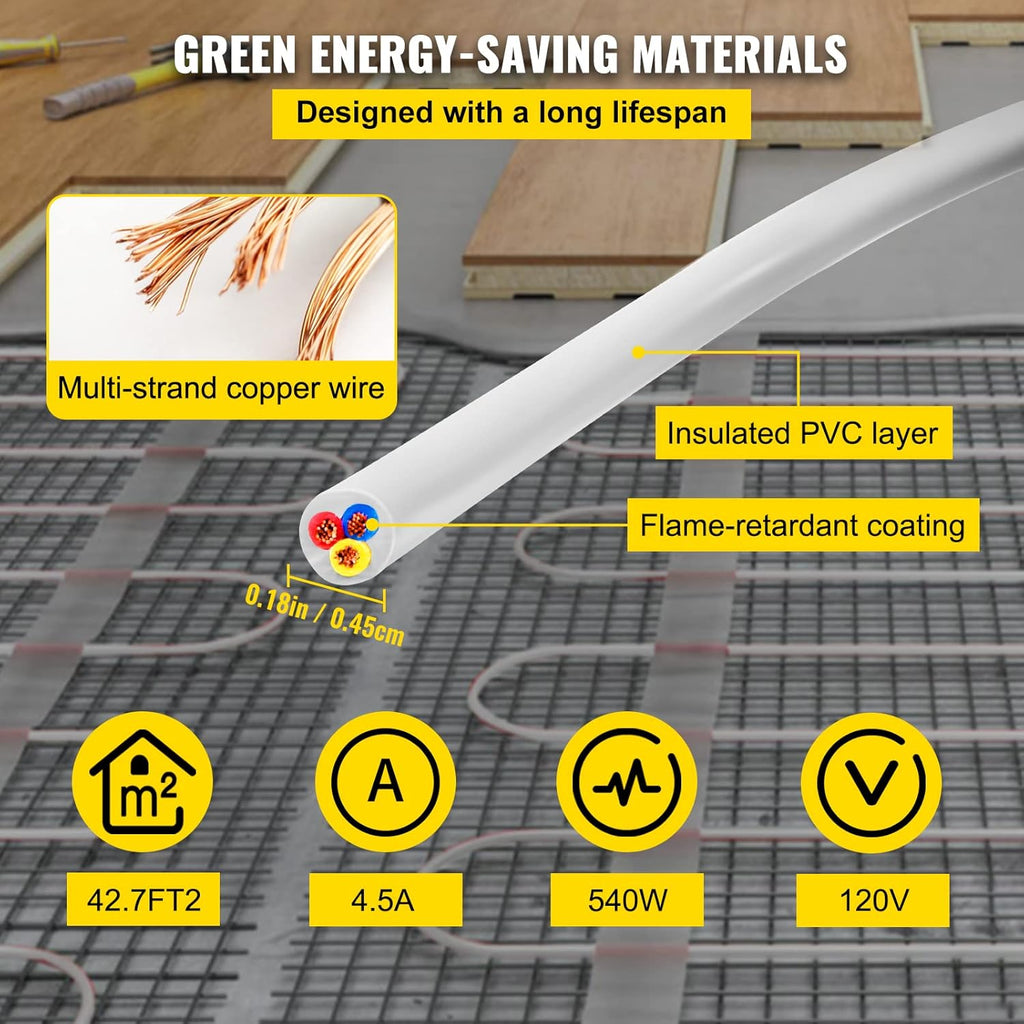 Floor Heating Cable 42.7 Square Feet Z435448