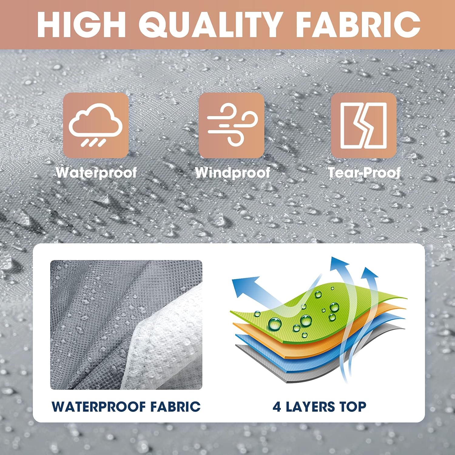 4-Layer Windproof Travel Trailer Cover Fits 27' - 30' with 2 Straps and 2 Patches X88338