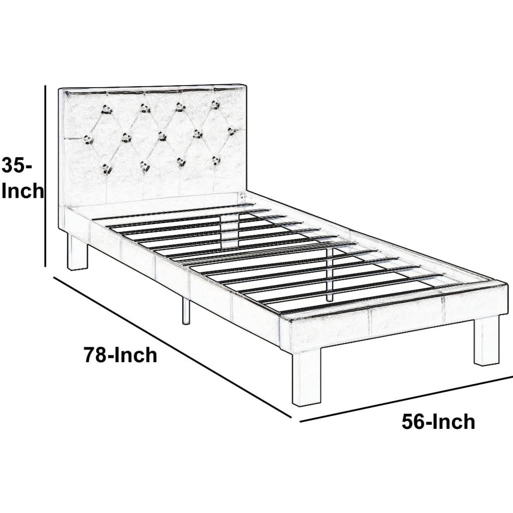 Black Faux Leather Headboard Full Bed S436748