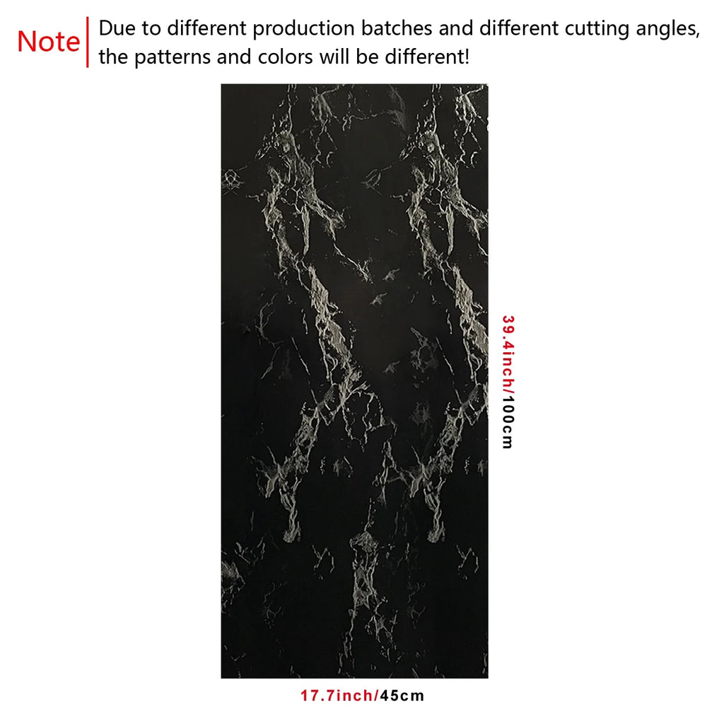 Black Silvery Marble Crack Pattern Waterproof Peel And Stick Wallpaper V2377