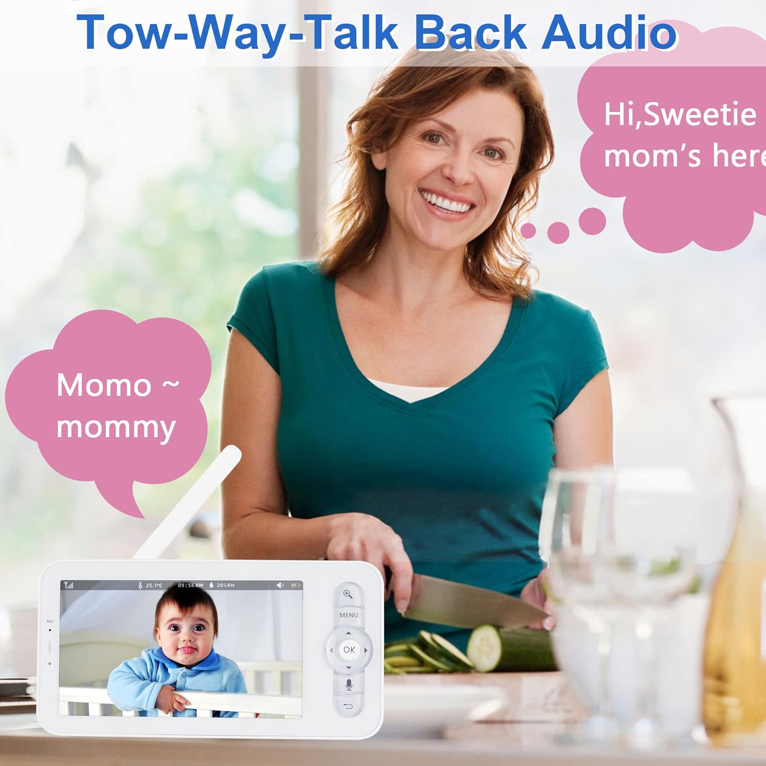 5" WiFi Baby Monitor with Camera and Audio, 1080p Camera and 720p Display S570422