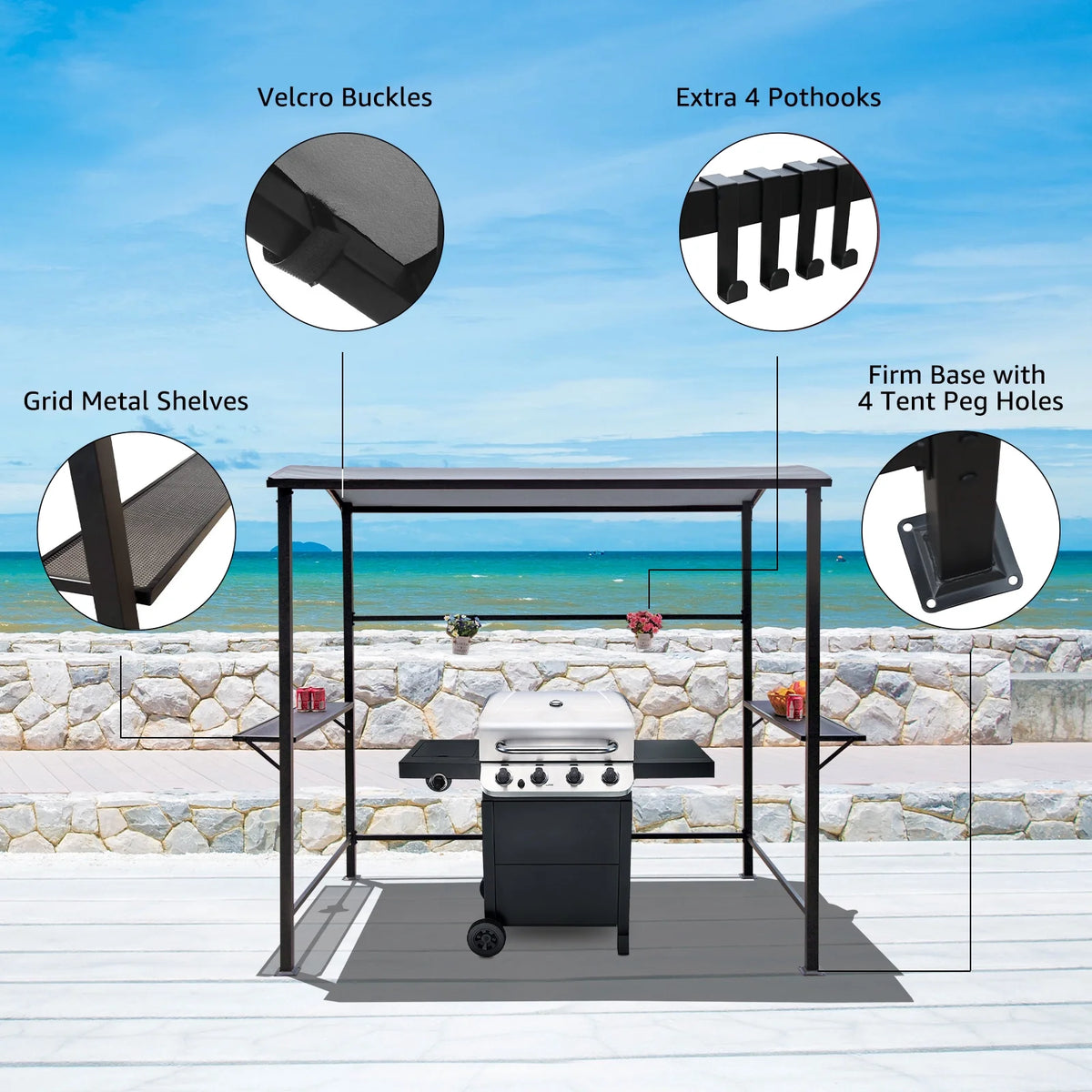 Gray Grill Gazebo Canopy K928107