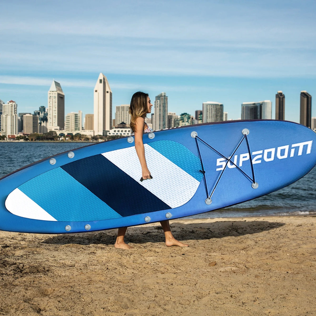 Inflatable Stand Up Paddle Board with Paddle, Pump, Travel Backpack, Leash, Waterproof Bag, Repair Kit J58176