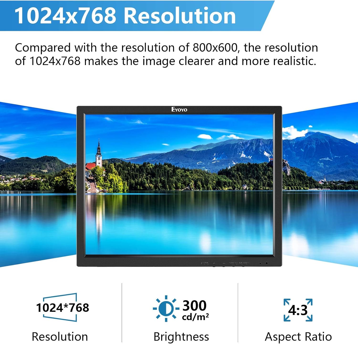 14 inch LCD HDMI Monitor with Built-in Speakers and Remote H774