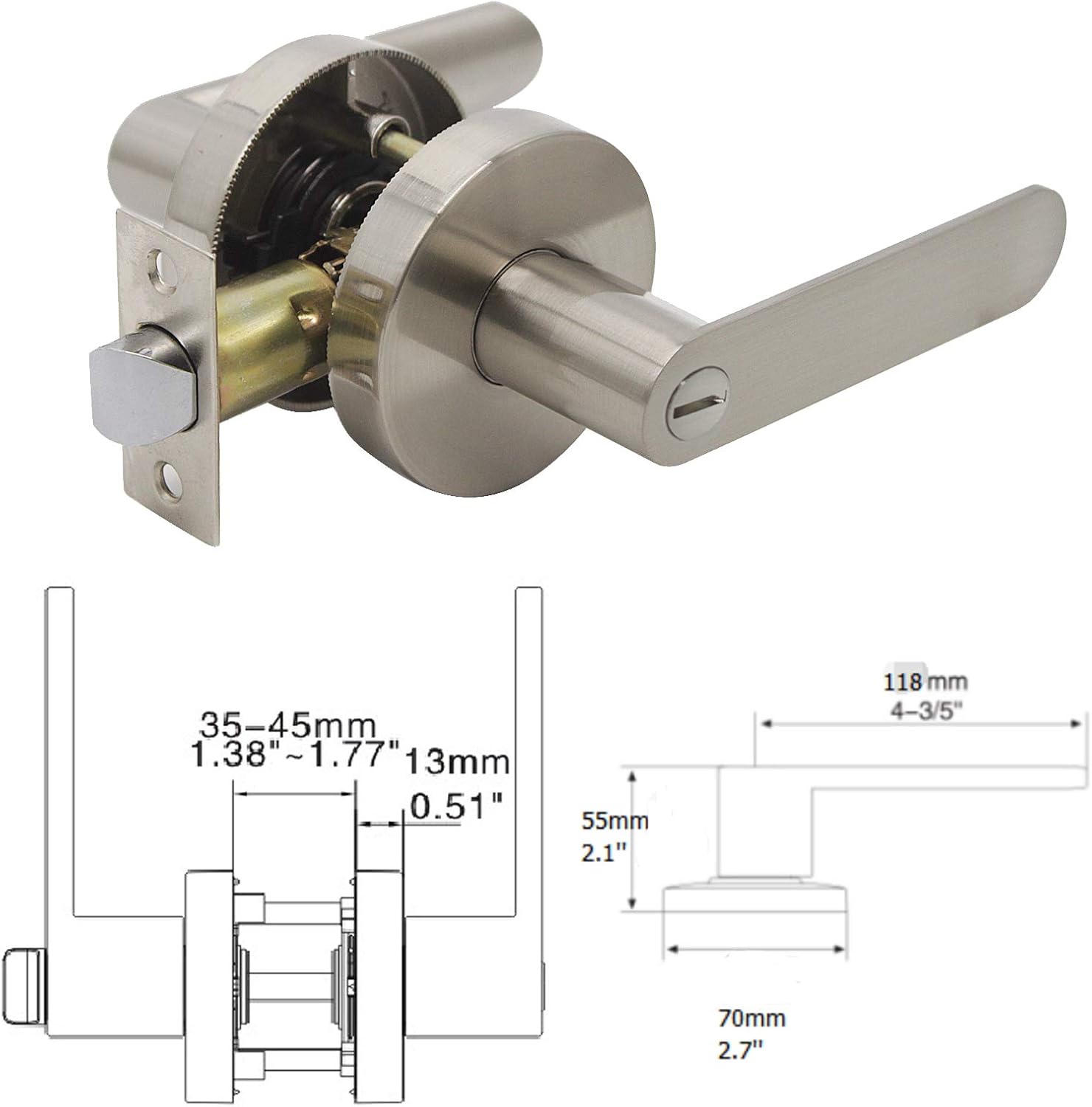 Satin Nickel Privacy Door Knob 10 Pack K64804