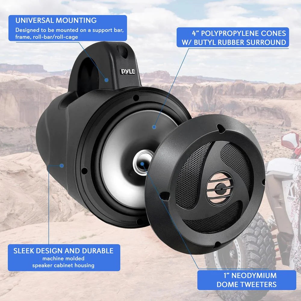 4 Inch 900W Waterproof Marine Grade Wakeboard Tower Speakers R2570