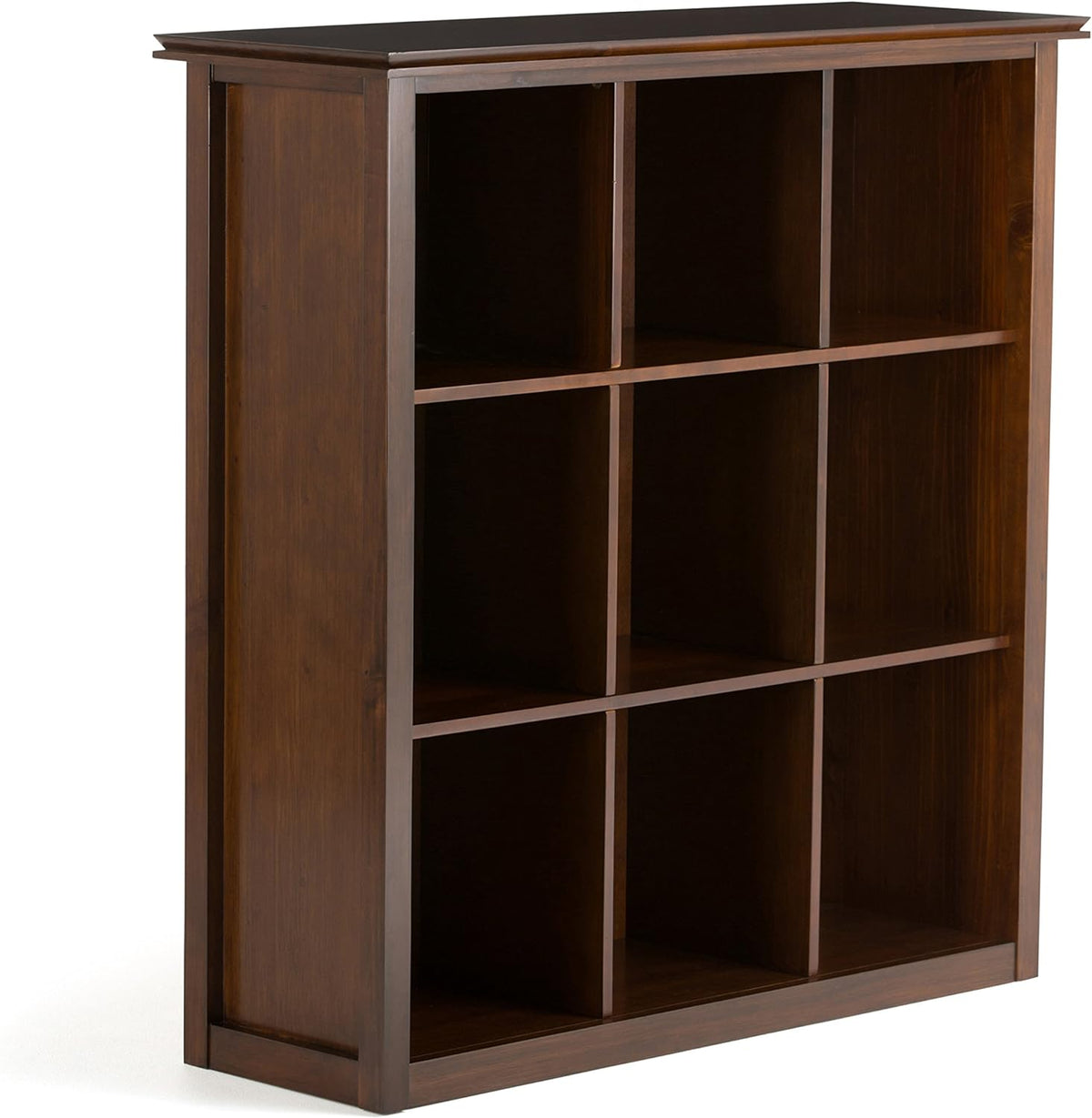 9 Cube Solid Wood Bookcase in Russet Brown W449936