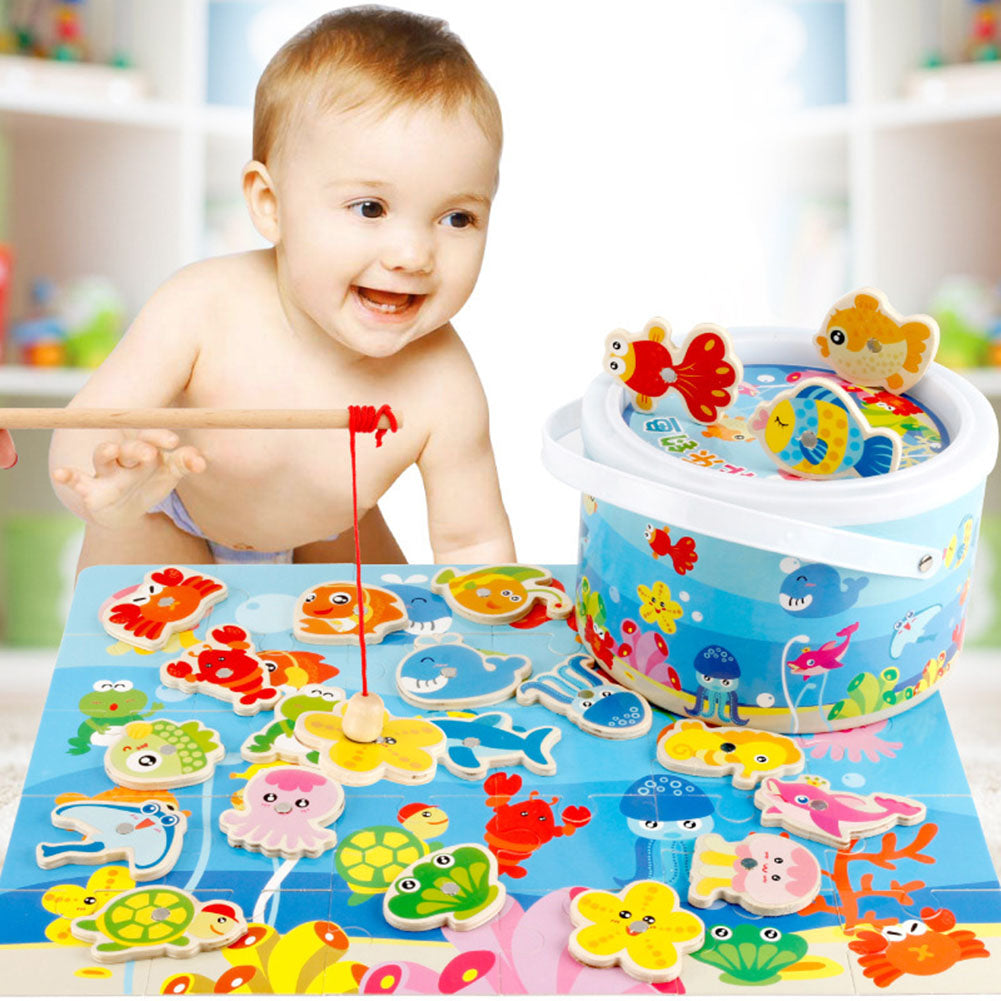 7 Pcs Plastic Magnetic Fishing Toy Baby Bath Toys Z3799