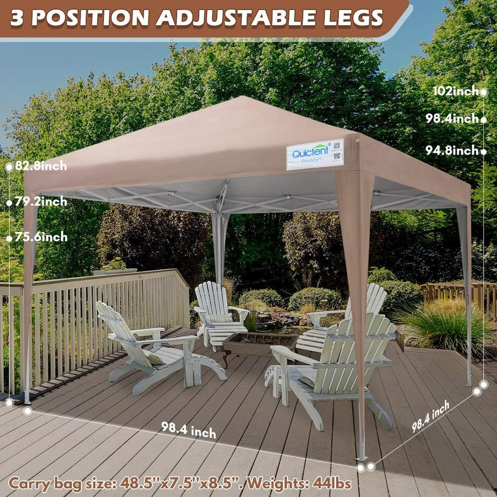 8x8 EZ Pop Up Canopy Tent with 4 Sidewalls, Mesh Windows & Wheeled Bag G2097