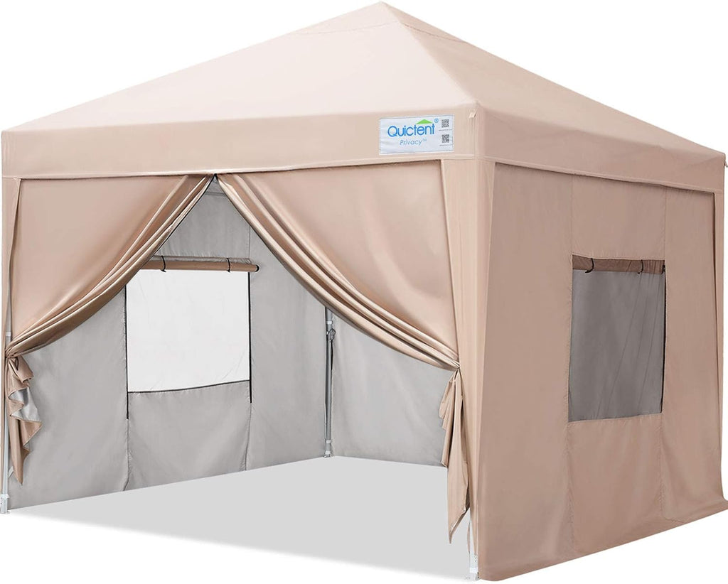 8x8 EZ Pop Up Canopy Tent with 4 Sidewalls, Mesh Windows & Wheeled Bag G2097