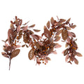 Lt Brown Fall Berry Wood Leaf Garland Z62343
