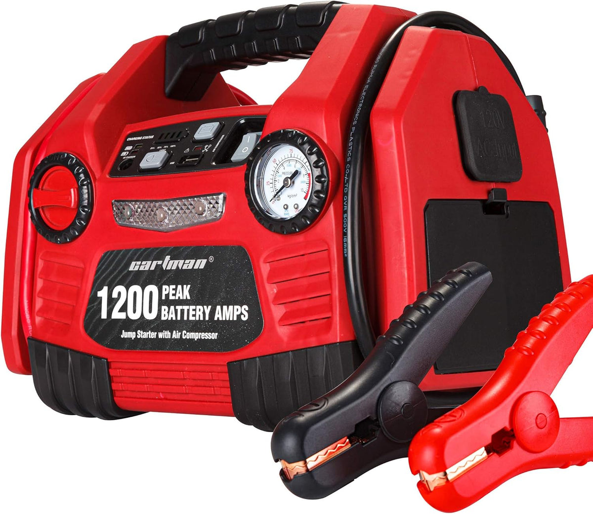 1200 Peak Amp 12V Portable Power Station Jump Starter with Air Compressor, 150PSI Tire Inflator F446