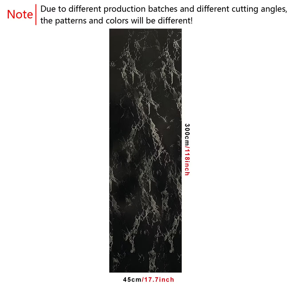 Black Silvery Marble Crack Pattern Waterproof Peel And Stick Wallpaper V2377