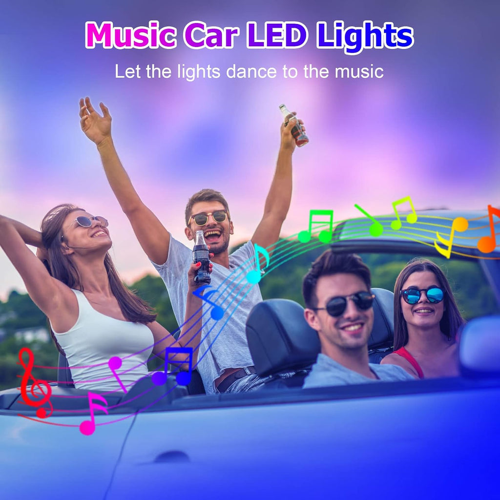 6 in 1 Car LED Strip Lights with Remote and APP Control S872441