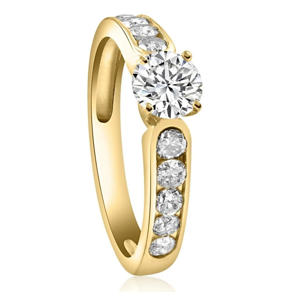 1 Ct Diamond Engagement Ring in 10k Yellow Gold N7020