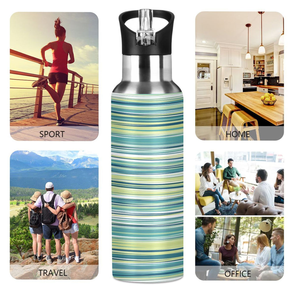 Green Stainless Steel Water Bottle with Straw Lid 20 OZ N758573