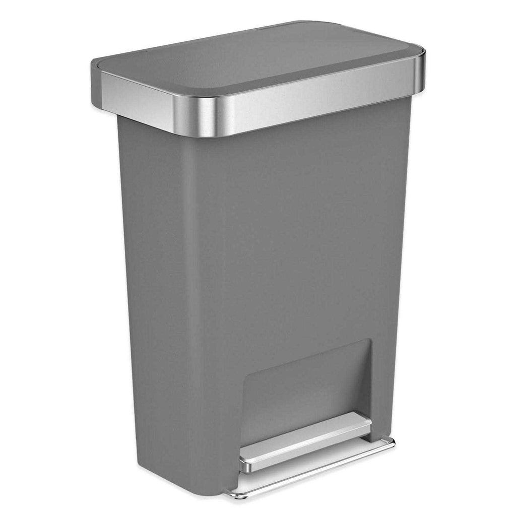 Grey Plastic Rectangular Step Can with Liner Pocket U111