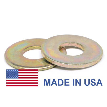3/4 inch Grade 8 Flat Washer SAE Pattern Extra Heavy Yellow Zinc Plated Pk 100 H311
