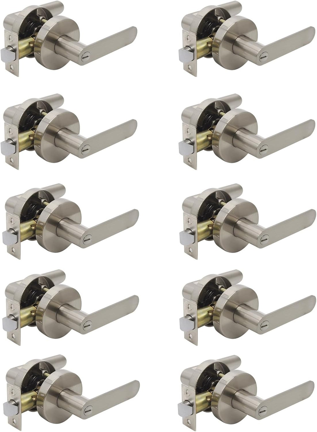 Satin Nickel Privacy Door Knob 10 Pack K64804