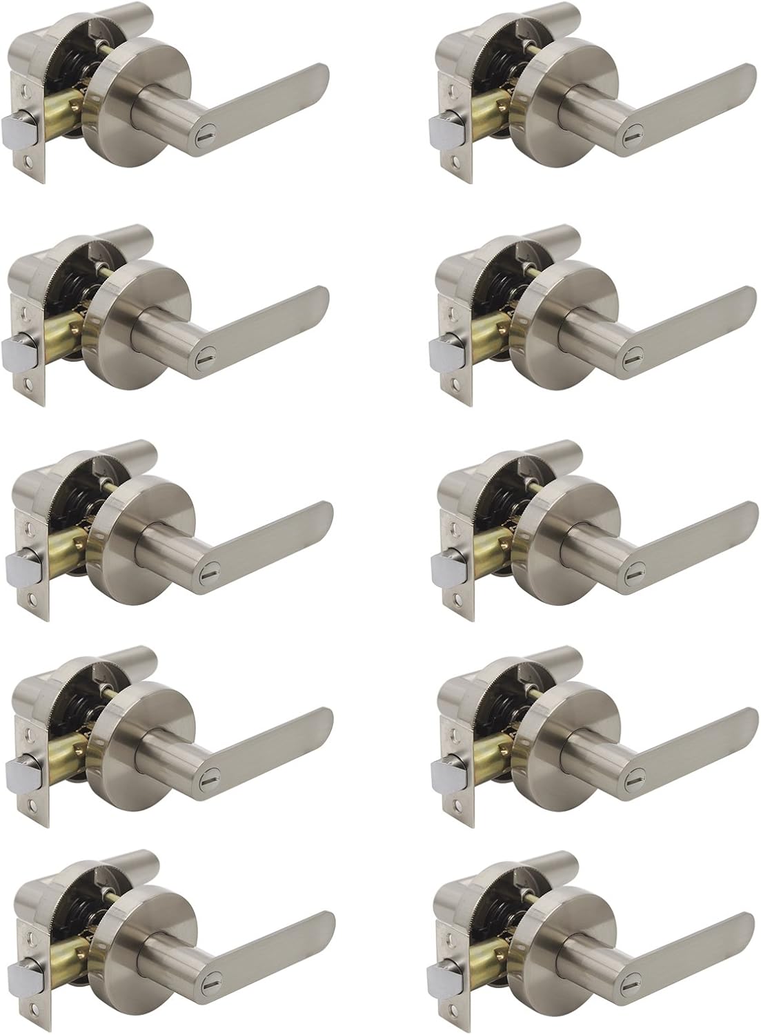 Satin Nickel Privacy Door Knob 10 Pack K64804