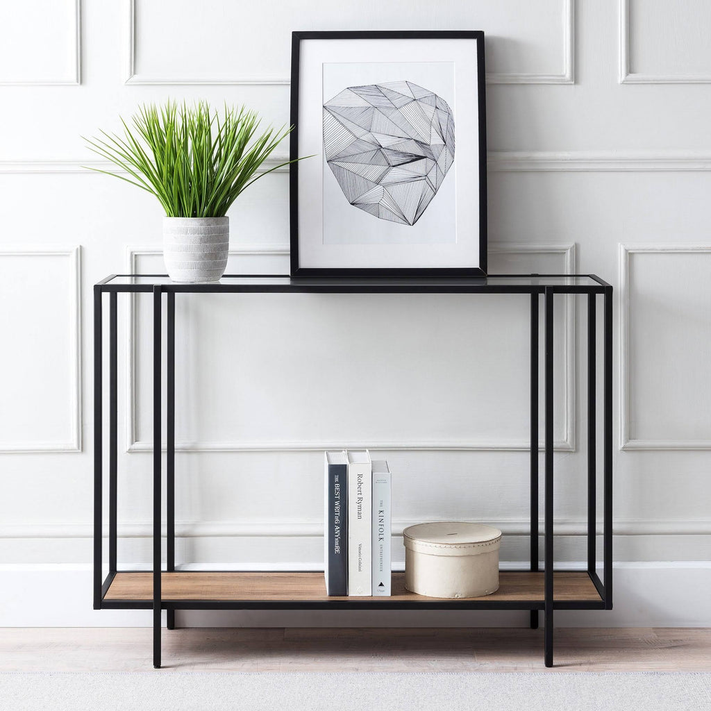 Blackened Bronze and Rustic Oak Accent Table J8865