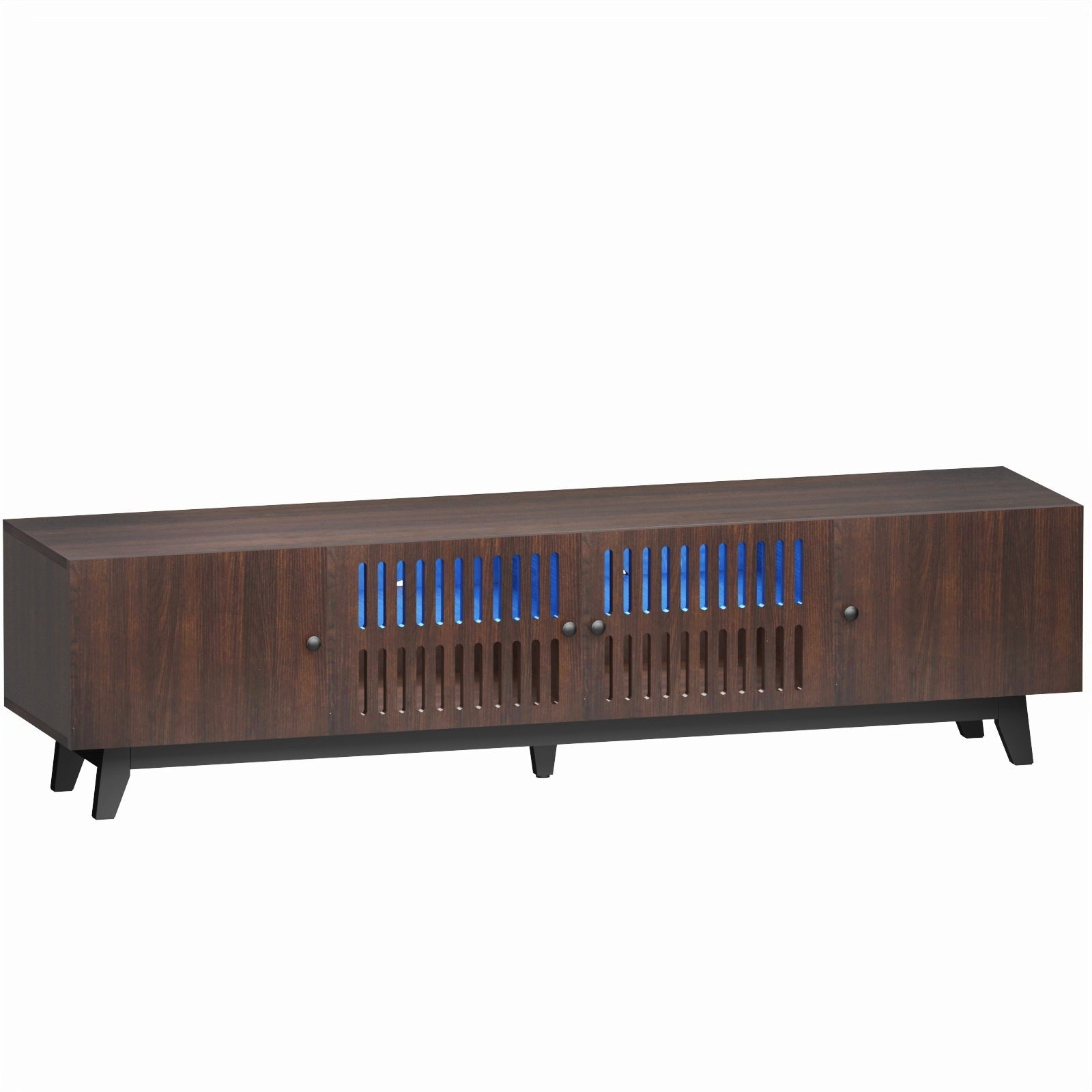 Brown 66 in TV Stand with Storage and LED Light V14270