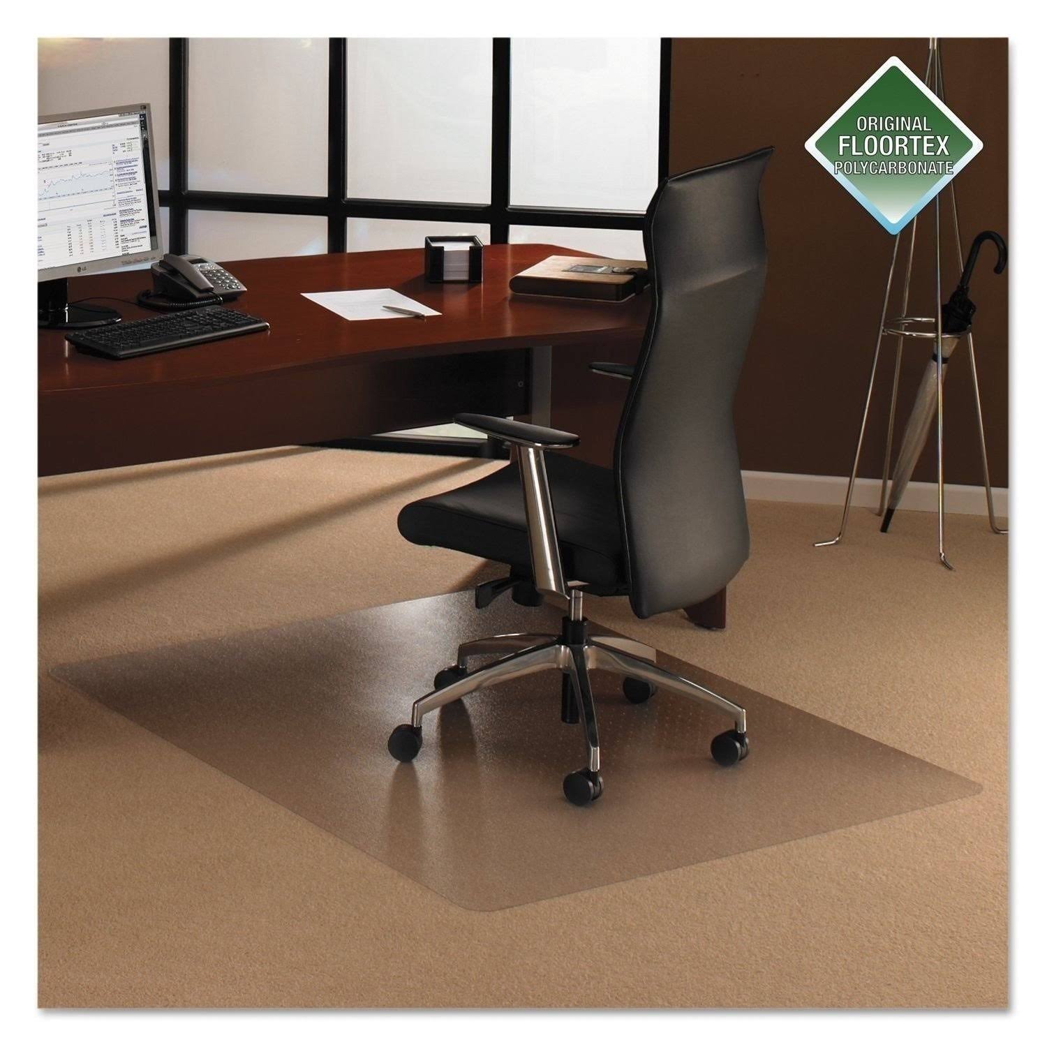 Rectangular Polycarbonate Chair Mat for Plush Pile Carpets J62130