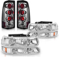 Chrome Housing Replacement Headlights + Smoke Lens Taillights Combo U5886