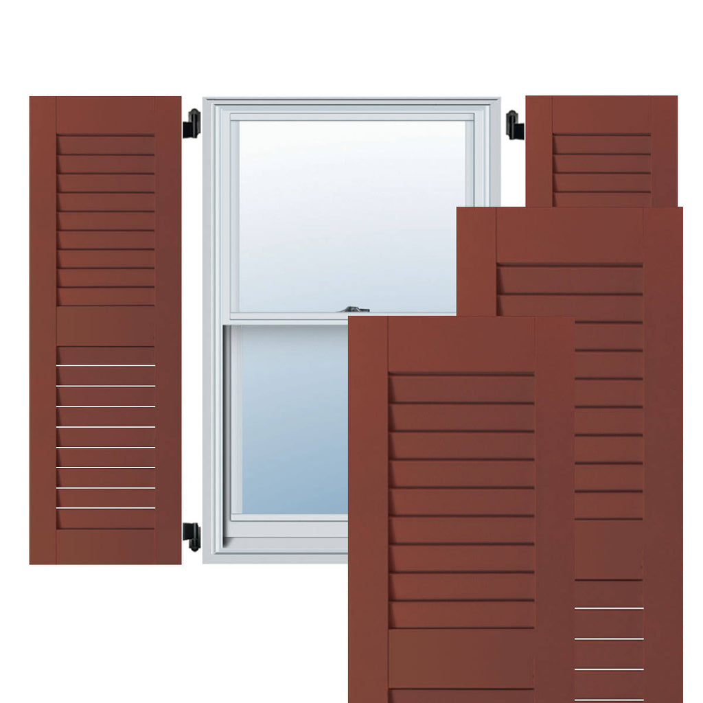 15 in. x 51 in. Exterior Real Wood Pine Louvered Shutters Pair T65970