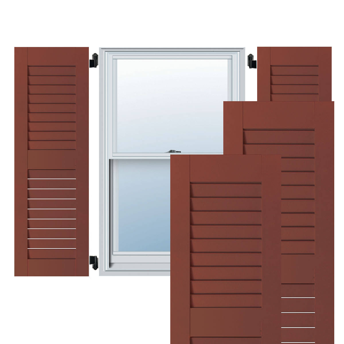 15 in. x 51 in. Exterior Real Wood Pine Louvered Shutters Pair T65970
