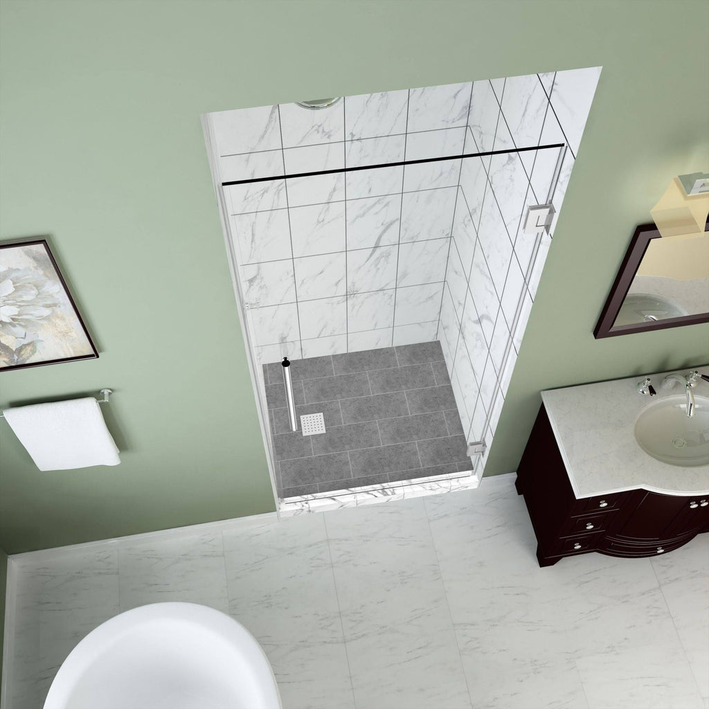 72x22 High x 22x22 Wide Frameless Shower Door Stainless Steel S7743
