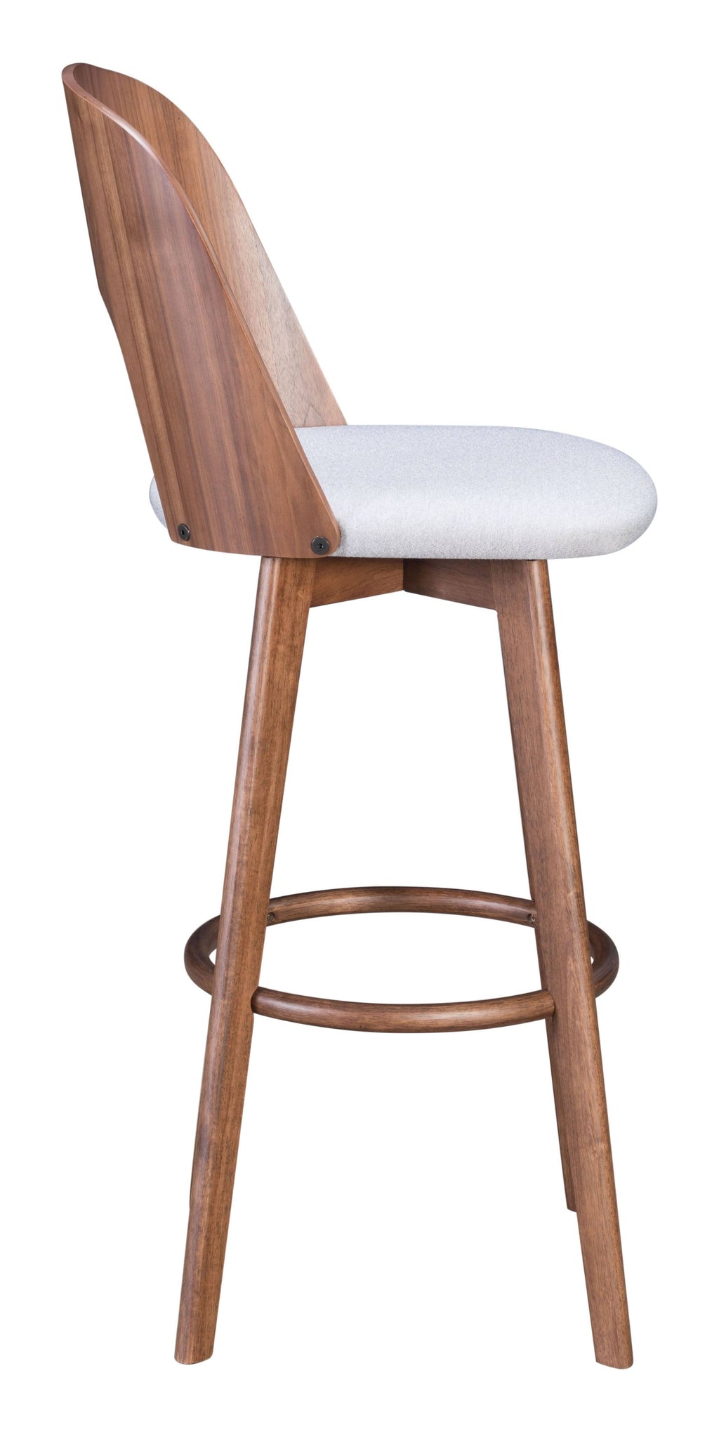 Walnut & Dark Gray Barstool (Set of 2) R978