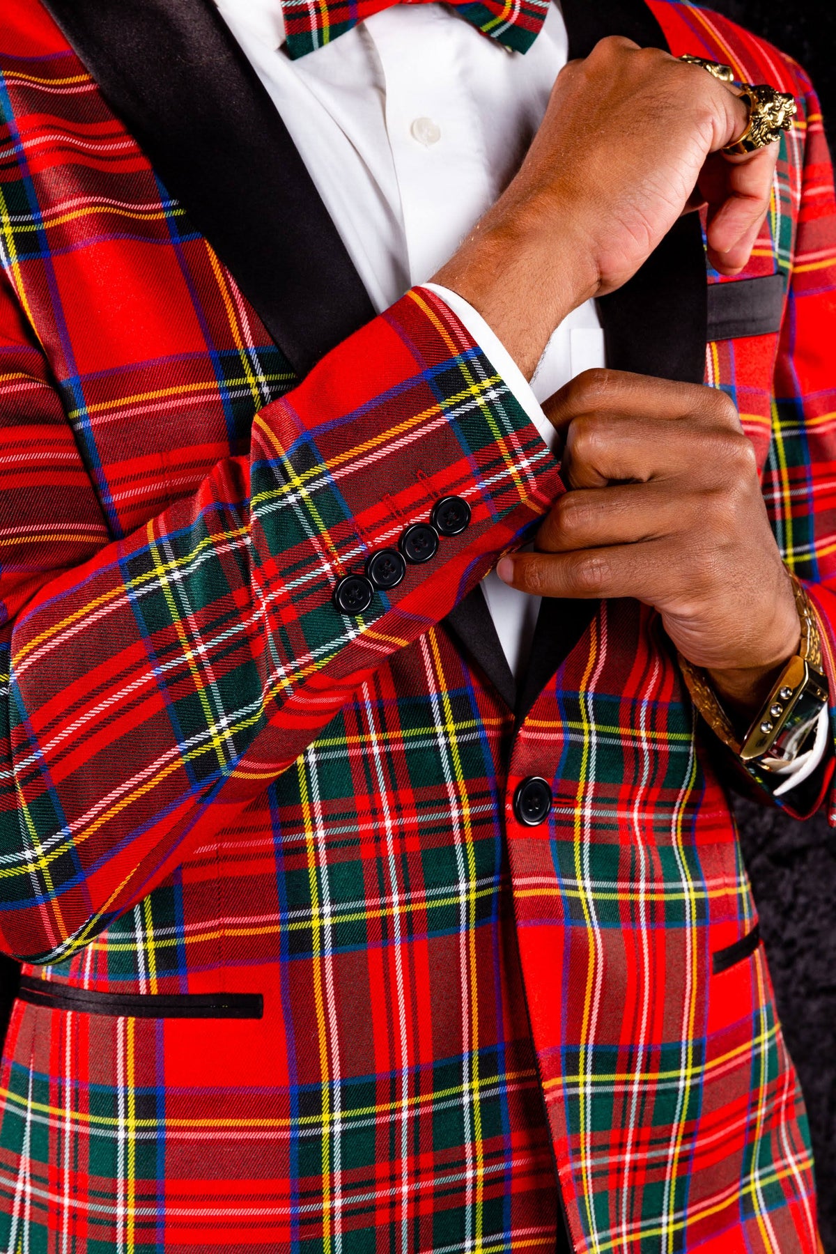 Tartan Plaid Tuxedo Size 40 Black/Red P994321