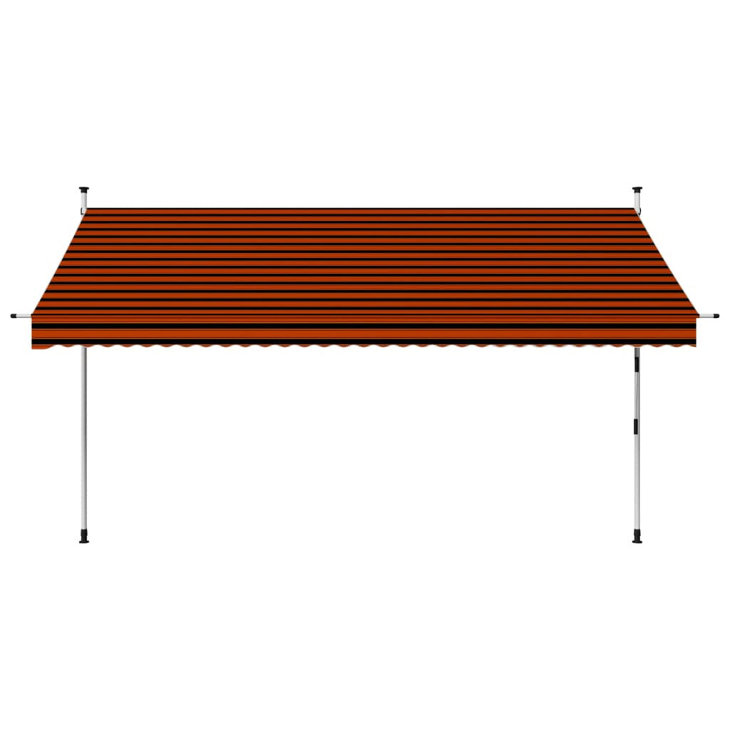 137.8" Manual Retractable Awning Orange and Brown Z82494