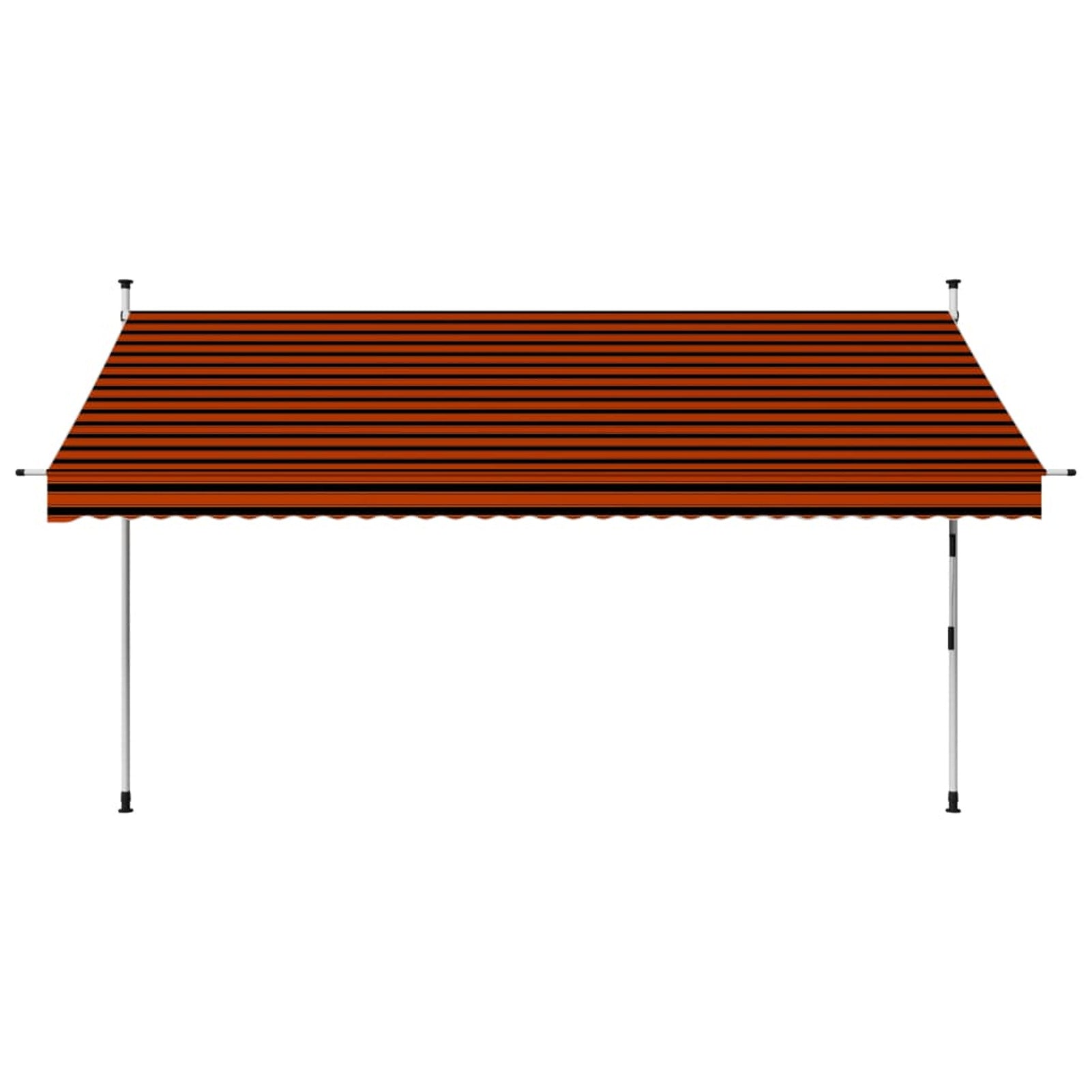137.8" Manual Retractable Awning Orange and Brown Z82494