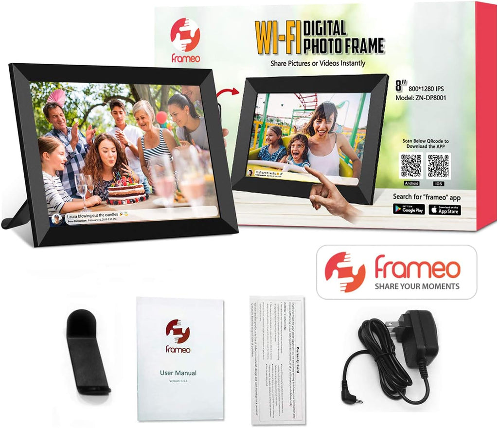 Digital Photo Frame WiFi 8 Inch Touch Screen 16GB Storage U49428