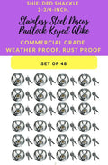 48 Pc Keyed Alike Stainless Steel Disc Padlocks F91069