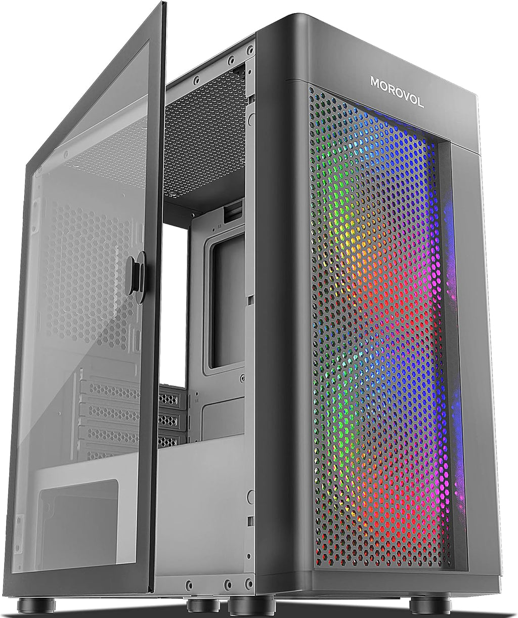 Mesh Matx Tower Computer Case with Tempered Glass Panel D112